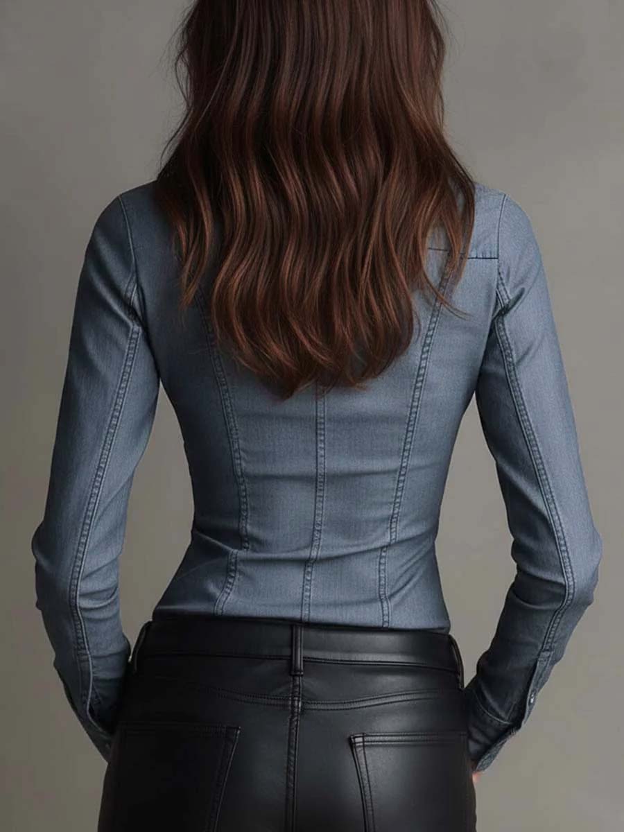 Everly™ | Fitted Shirt With Ruched Waist