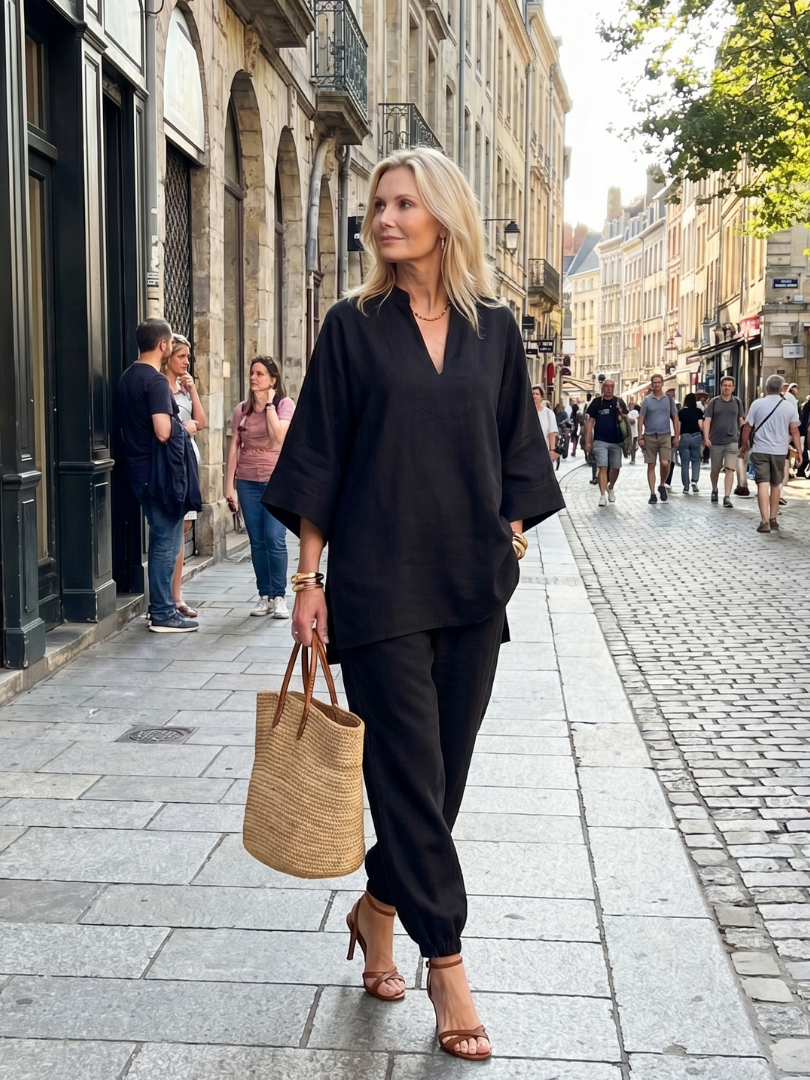 Oriana™ | V Neck Tunic & Gathered Trouser Set