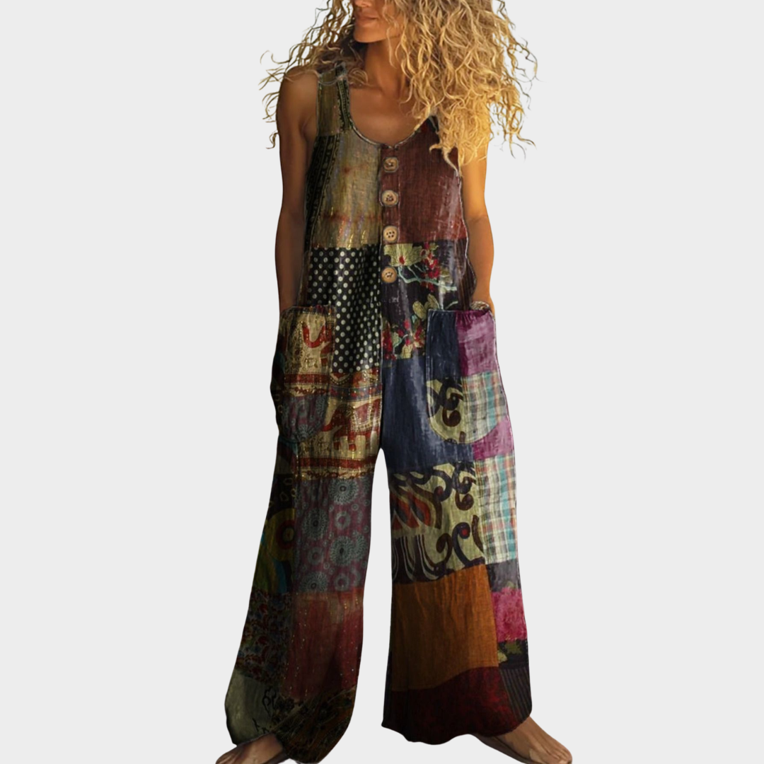 Nolwen™ | Patchwork Print Jumpsuit