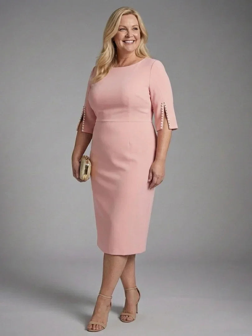 Deborah | Women's Split Sleeve Fitted Midi Dress