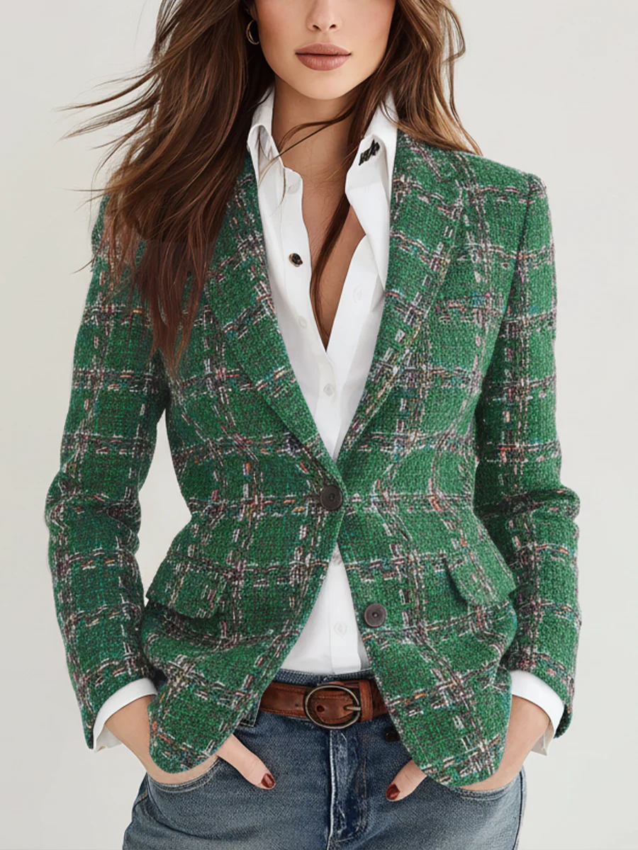 Marvaine™ | Vintage Plaid Blazer