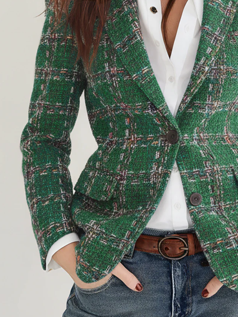 Marvaine™ | Vintage Plaid Blazer