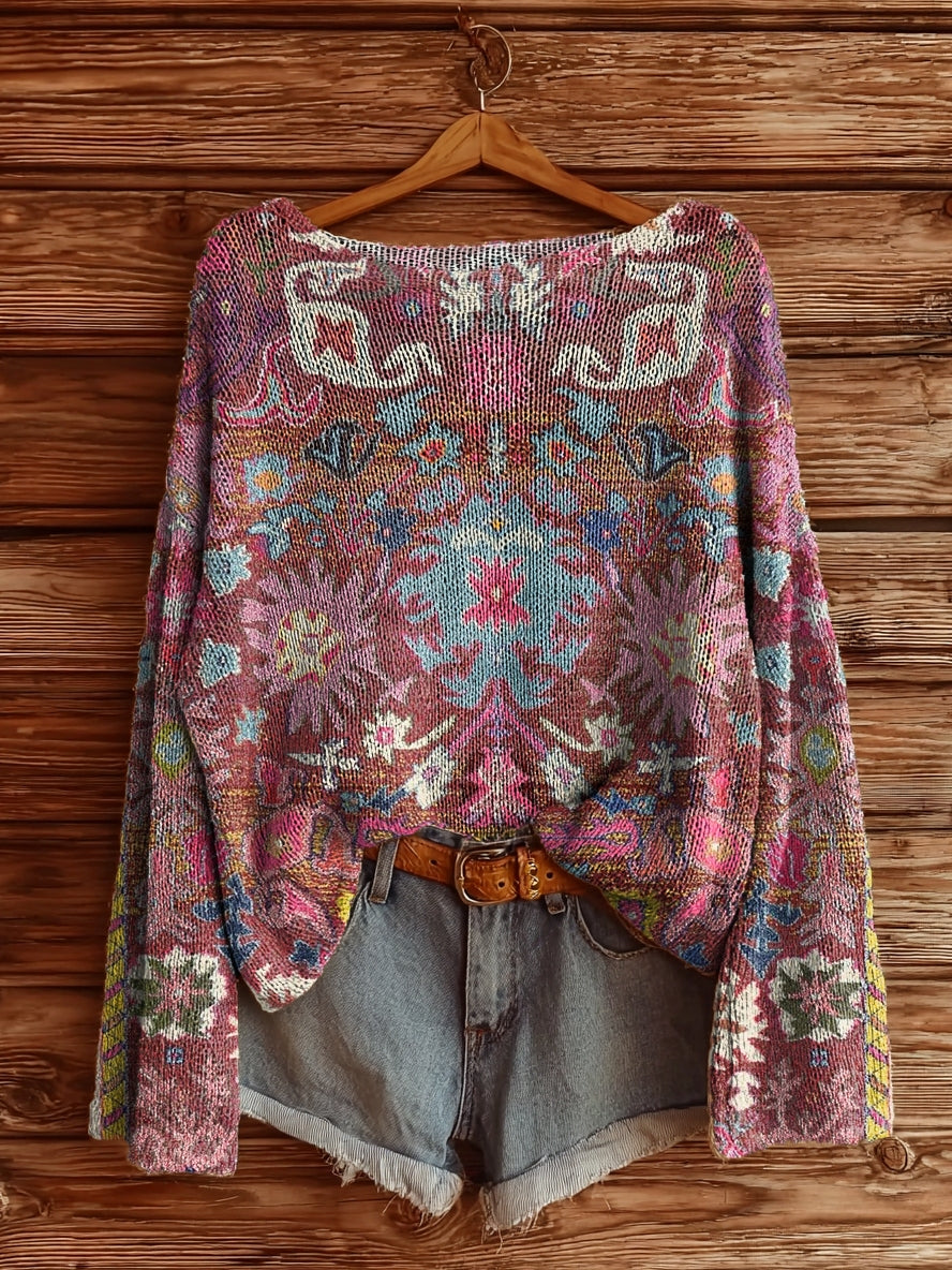 Emmarose™ | Retro Ethnic Totem Print Sweater