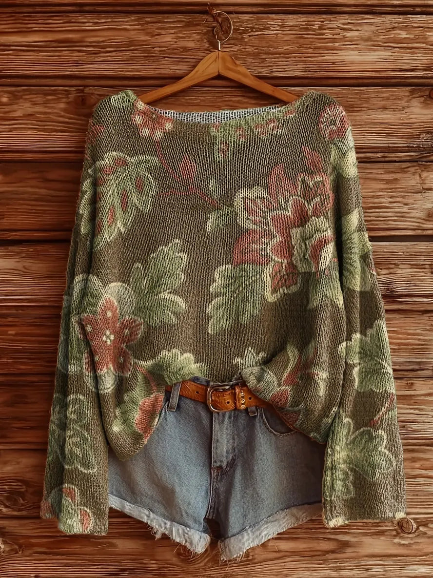 Yolande™ | Vintage Floral Print Sweater