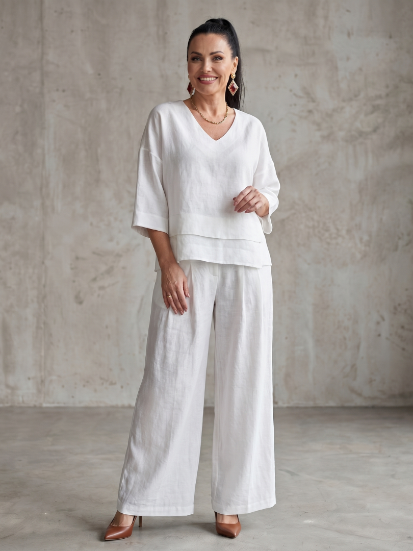 Greta™ | Layered Top Wide Leg Set