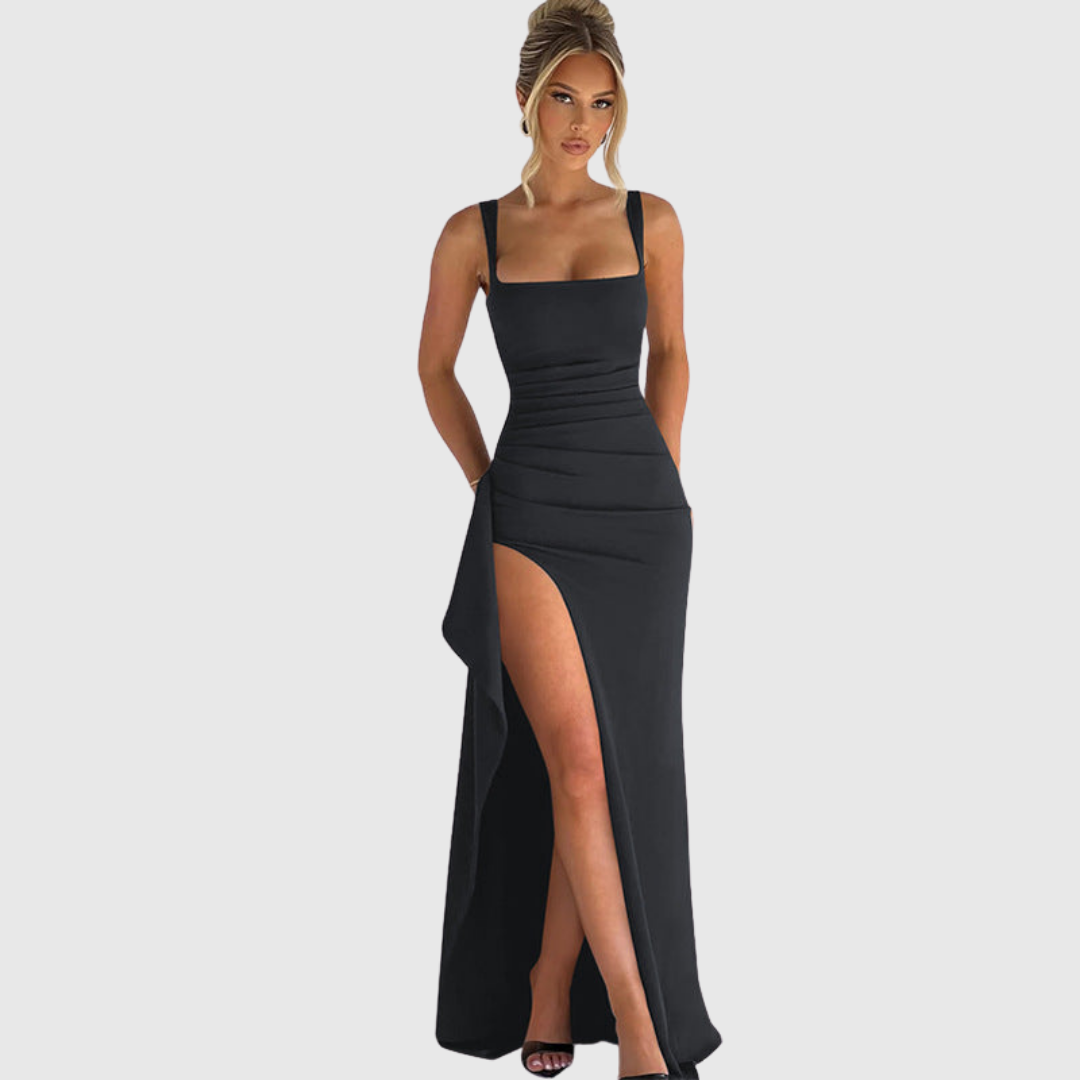 Elegant Formal Slip Maxi Dress With Open Back