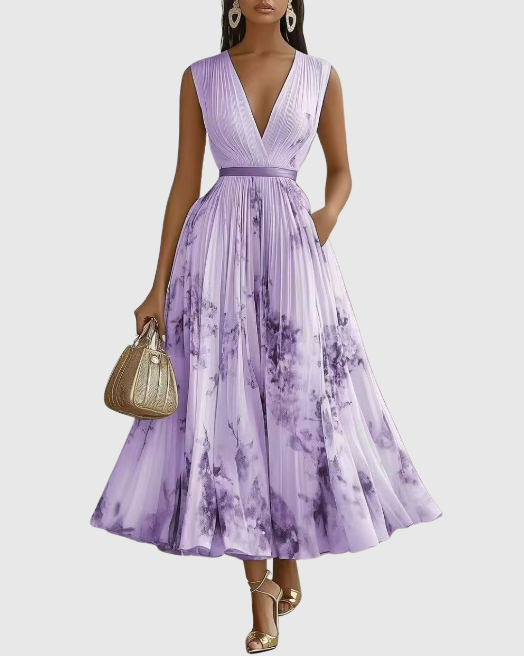 Celestine™ | Elegant Pleated Maxi Dress