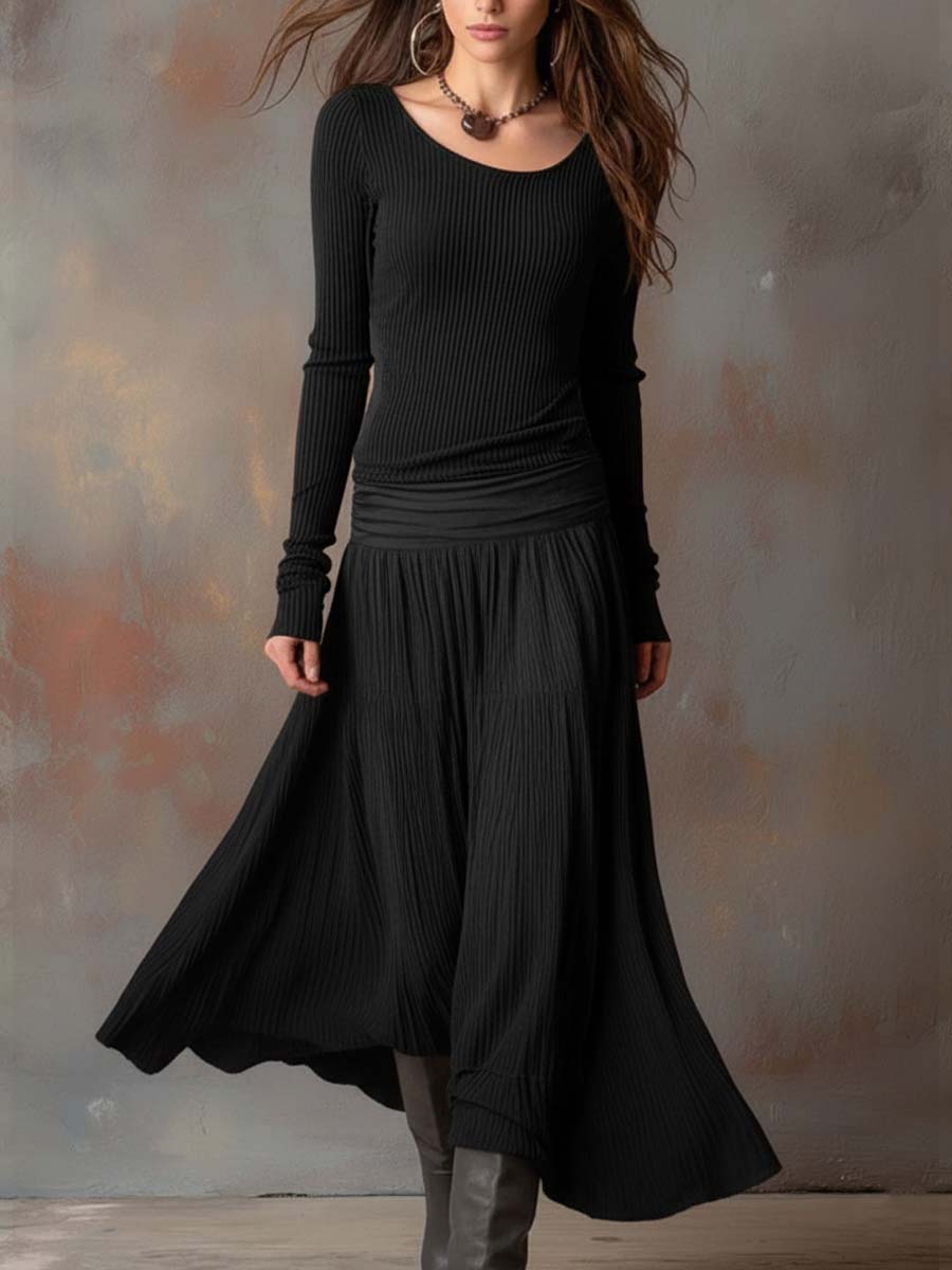 Laverne™ | Long Sleeve Midi Dress