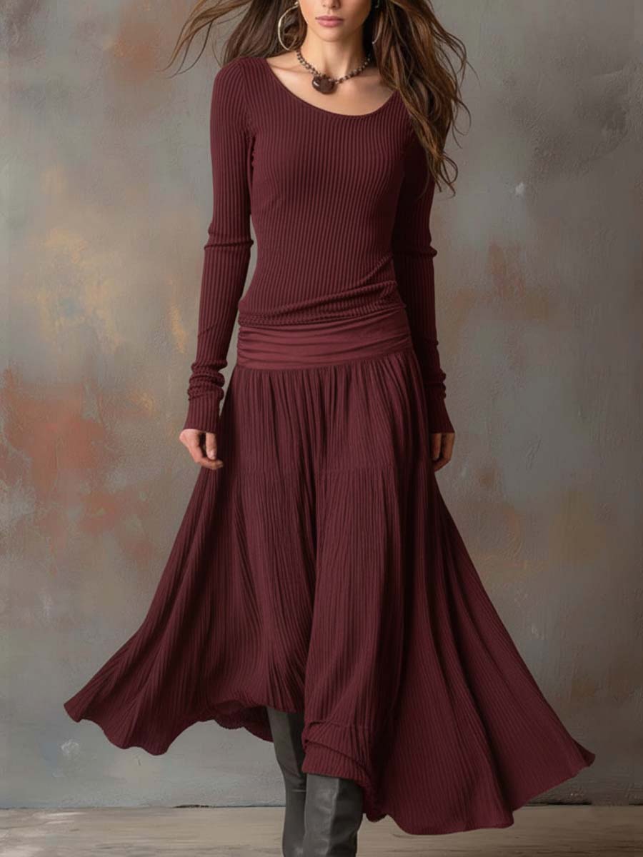 Laverne™ | Long Sleeve Midi Dress
