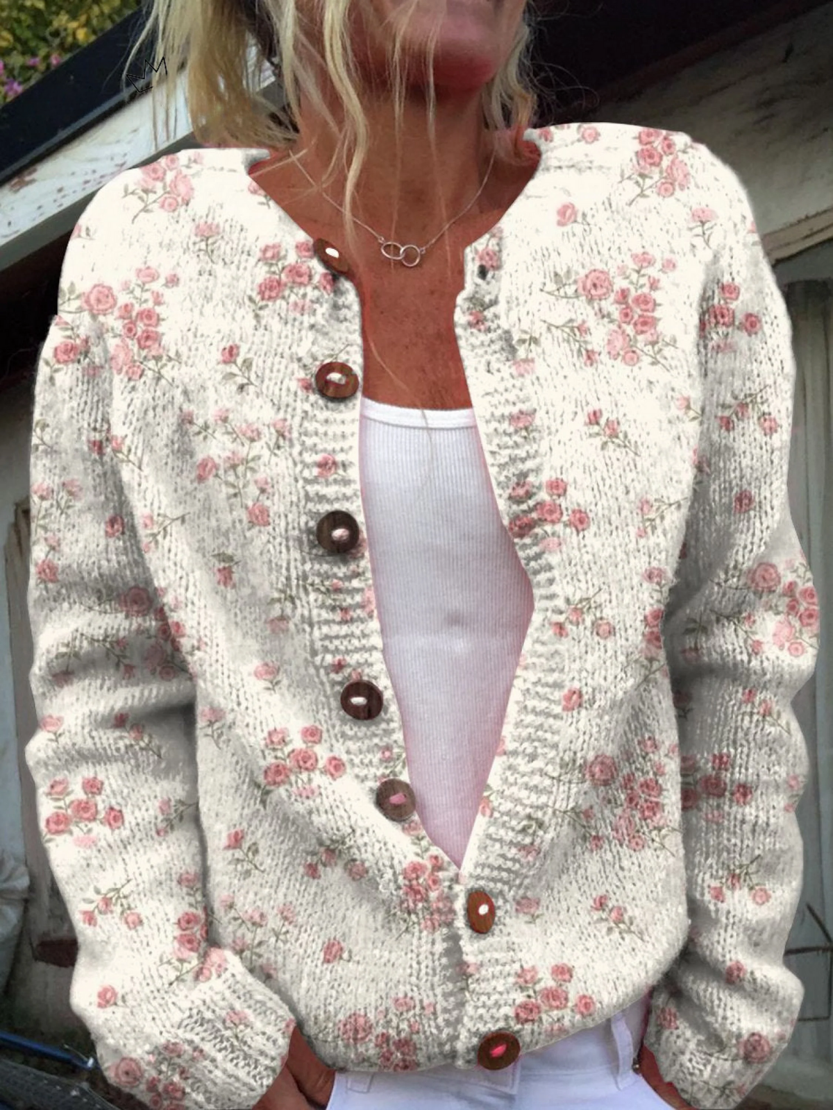 Petronella™ | Vintage Floral Knit Cardigan Sweater