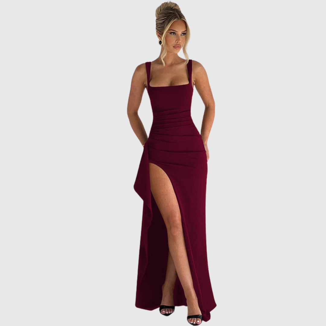 Elegant Formal Slip Maxi Dress With Open Back