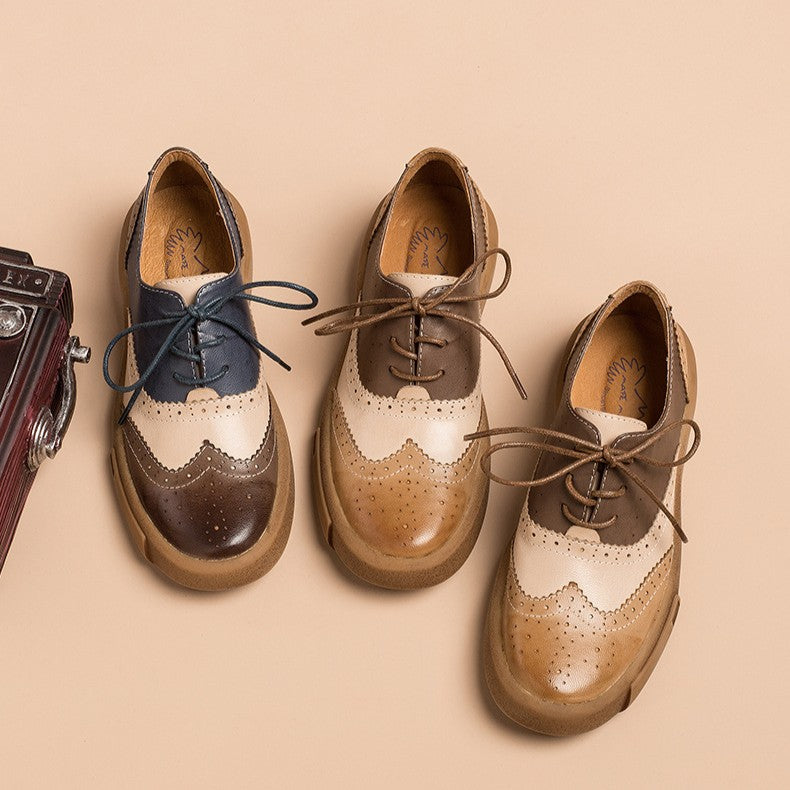 Women's Brogue Leather Oxfords