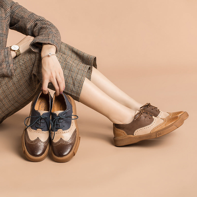 Women's Brogue Leather Oxfords