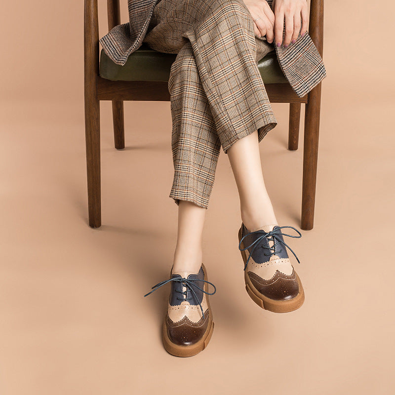 Women's Brogue Leather Oxfords