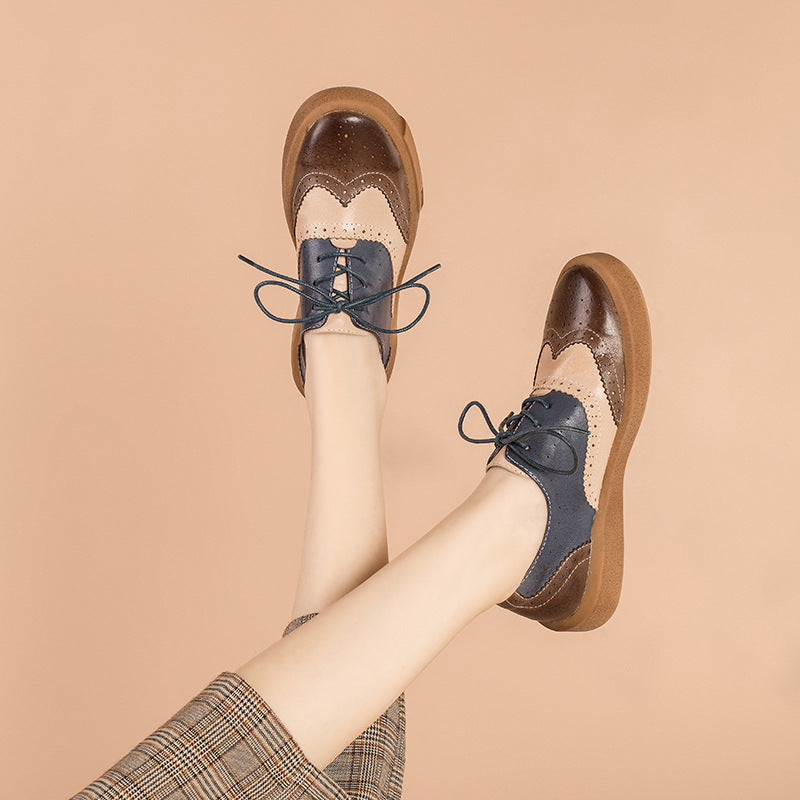 Women's Brogue Leather Oxfords