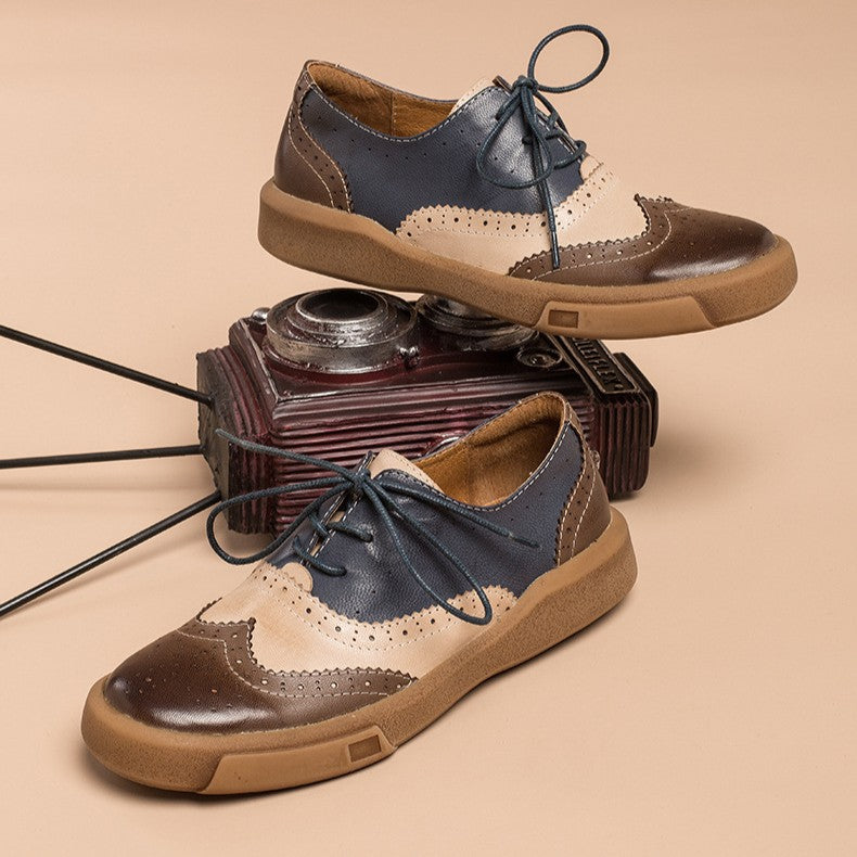 Women's Brogue Leather Oxfords