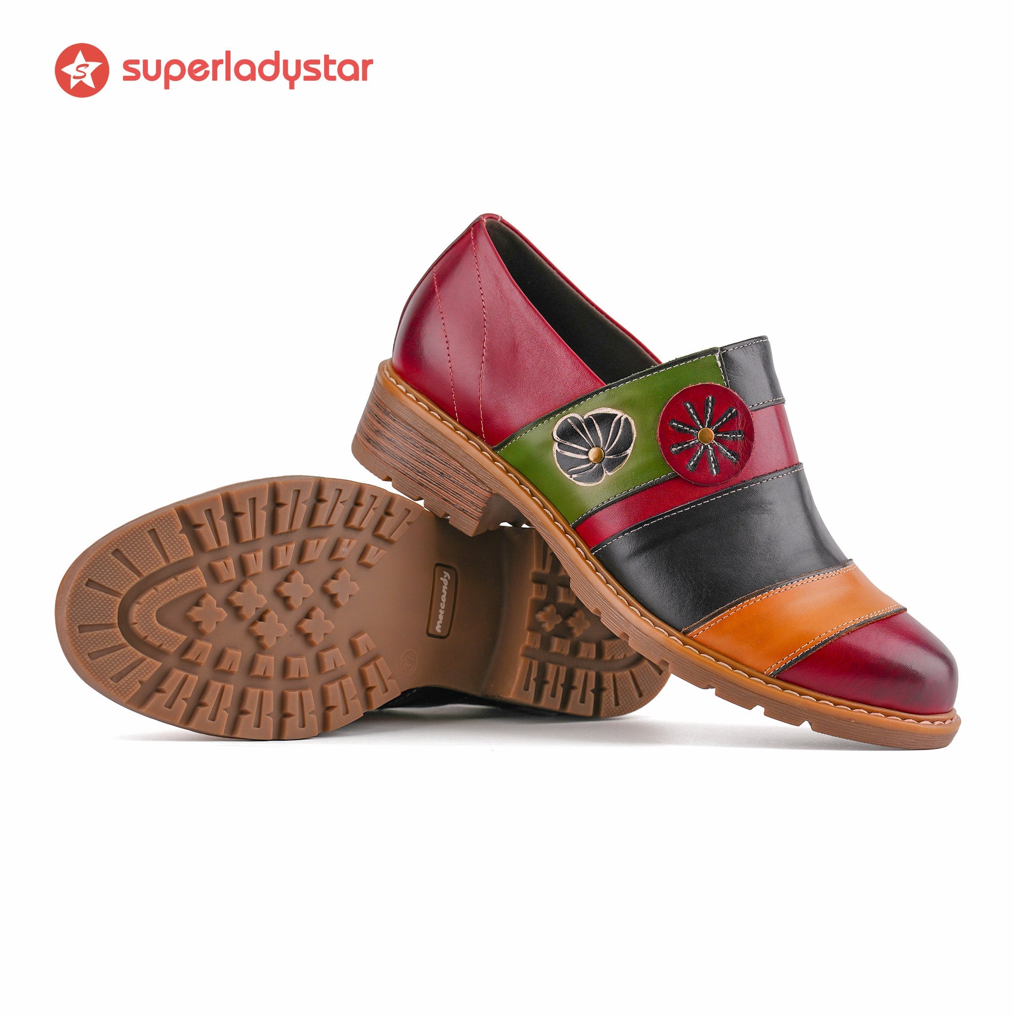 Vexlyn™ | Floral Color-Block Loafers
