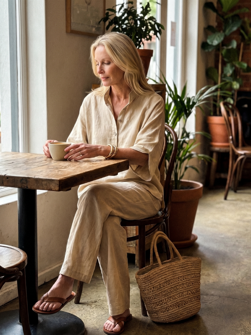Levanne™ | Button Front Relaxed Tunic Trouser Set