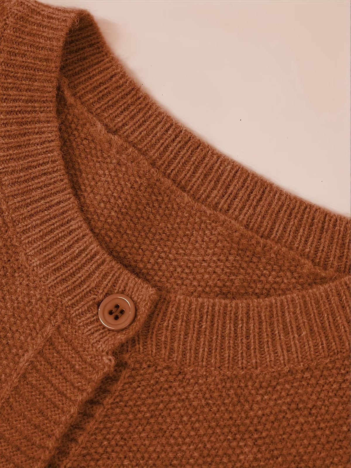 Hester | Rust Popcorn-Knit Cardigan