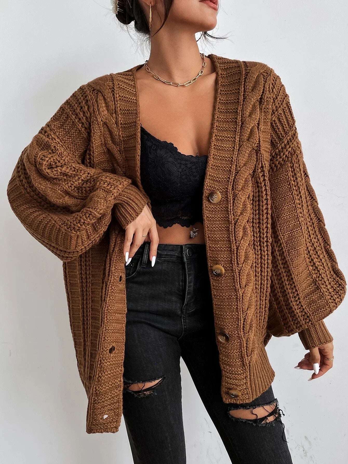 Barnsley™ | Chunky Cable Knit Cardigan | Oversized