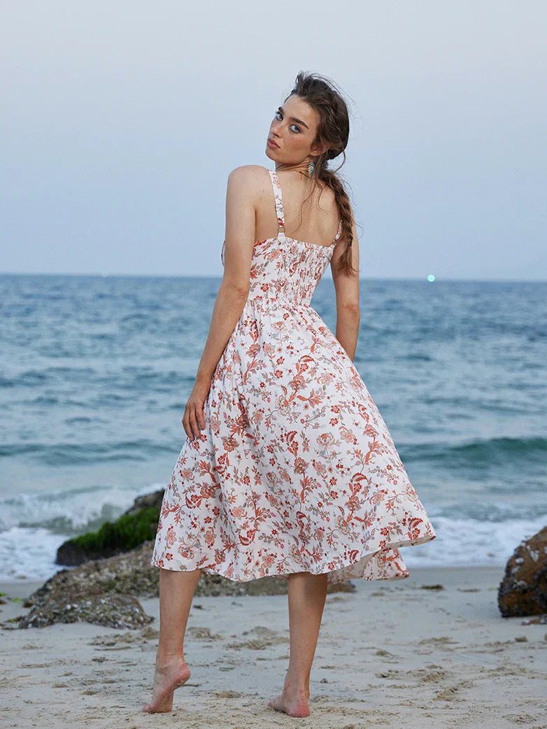 Scarlett | Milkmaid Floral Midi Dress