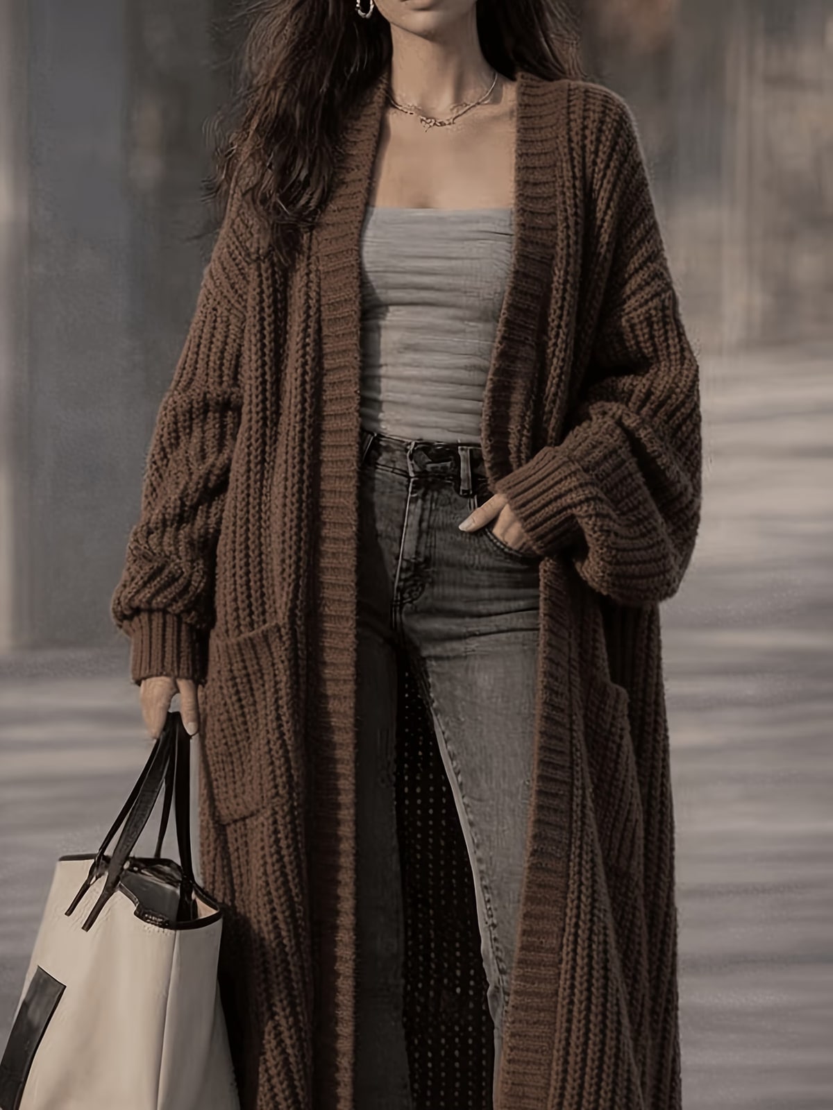 Bettina | Chunky Ribbed Maxi Cardigan