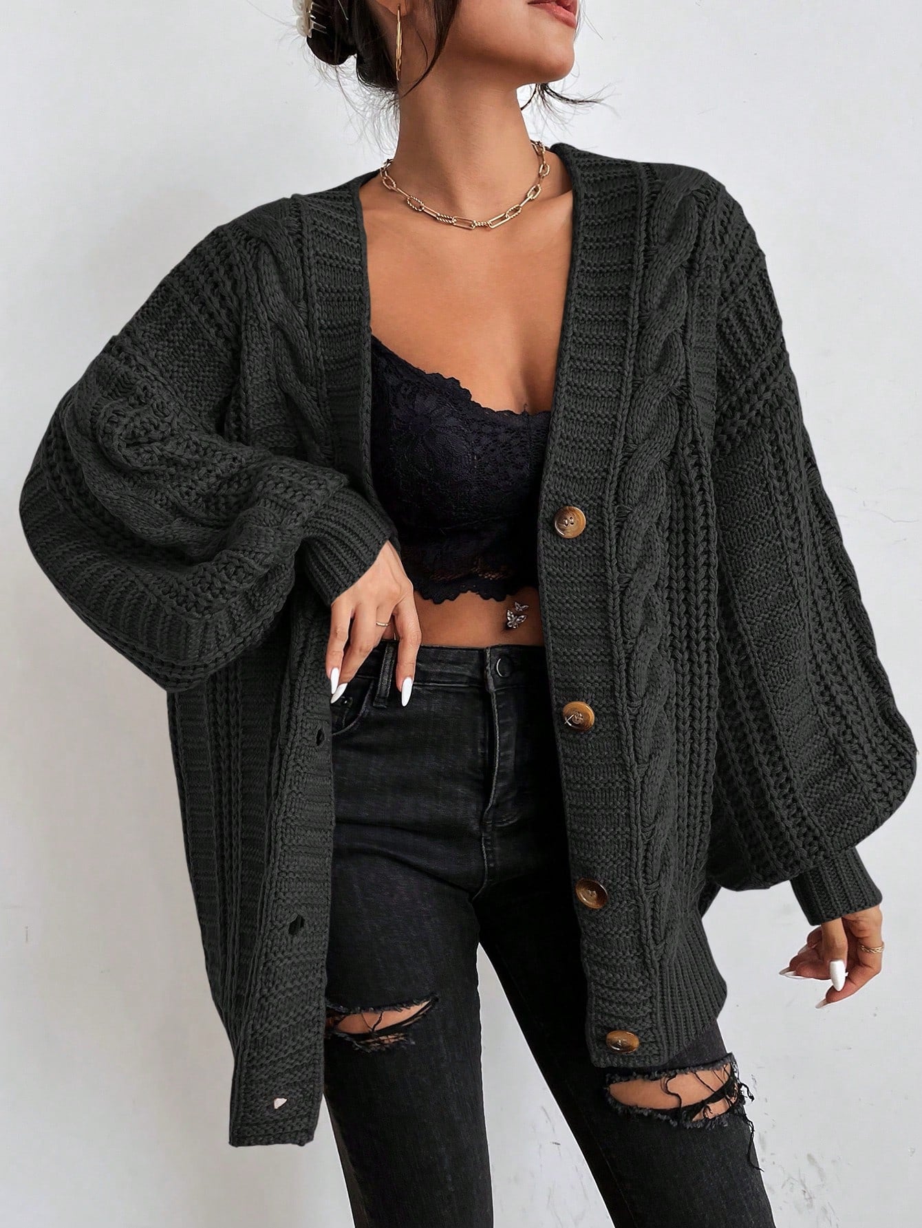 Barnsley™ | Chunky Cable Knit Cardigan | Oversized