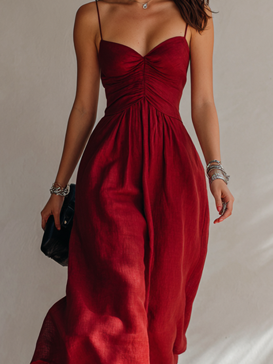 Gisella™ | Midi Dress with Sweetheart Neckline and Ruched Bodice