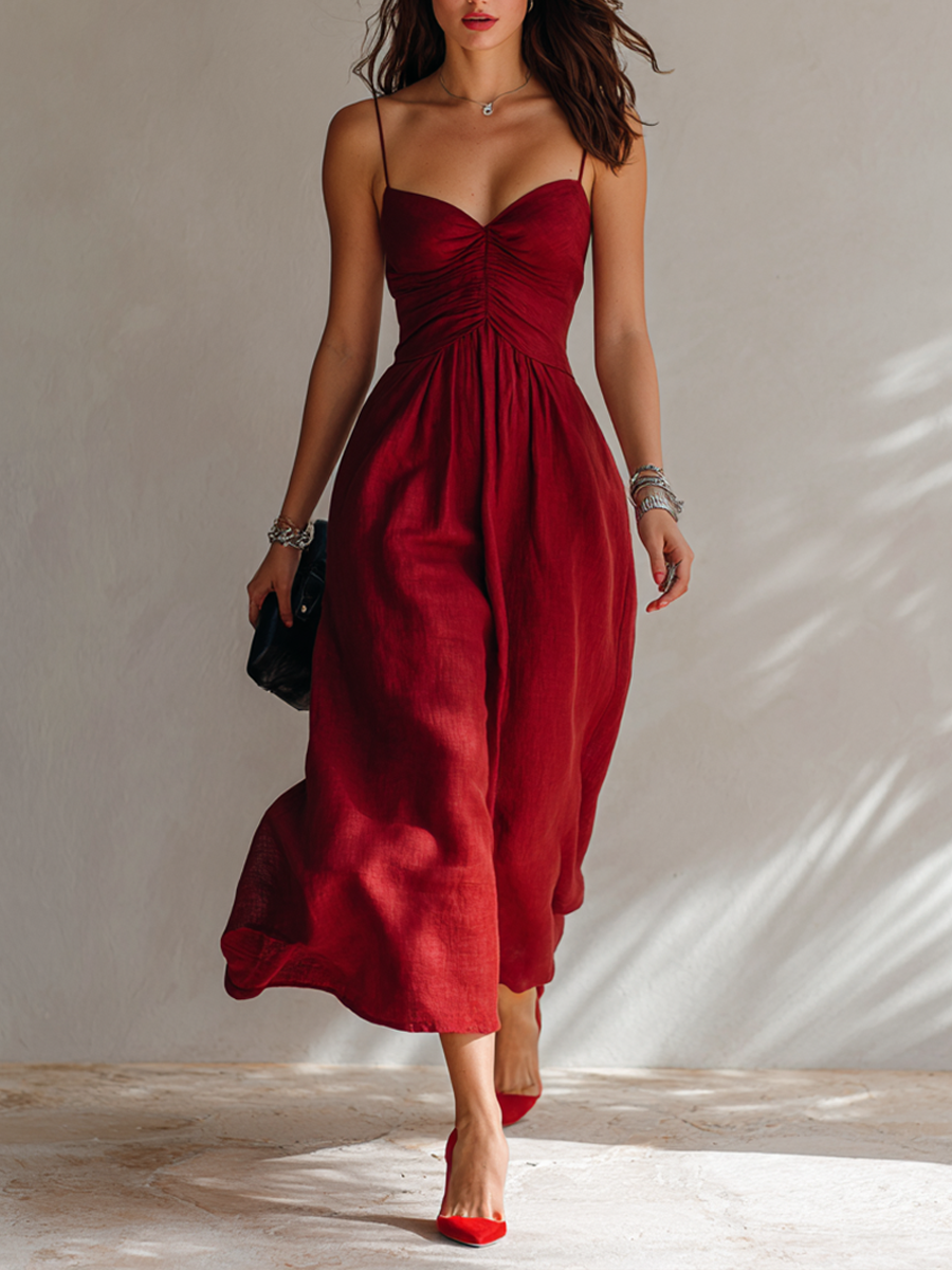 Gisella™ | Midi Dress with Sweetheart Neckline and Ruched Bodice