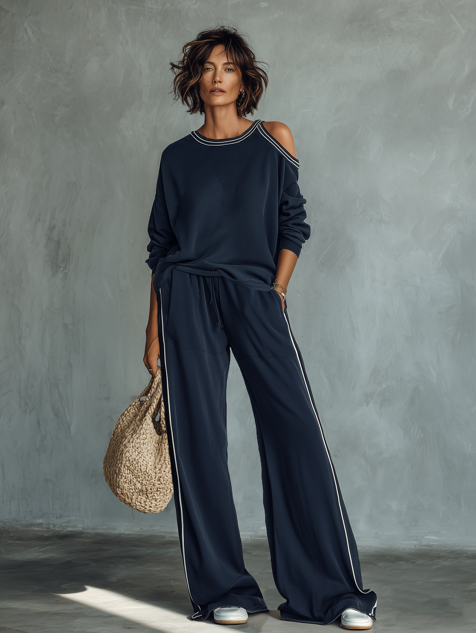 Varlinda™ | Cold-Shoulder Sweat Set