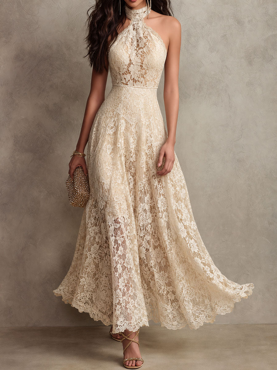 Valentina™ | Halter Evening Maxi Dress