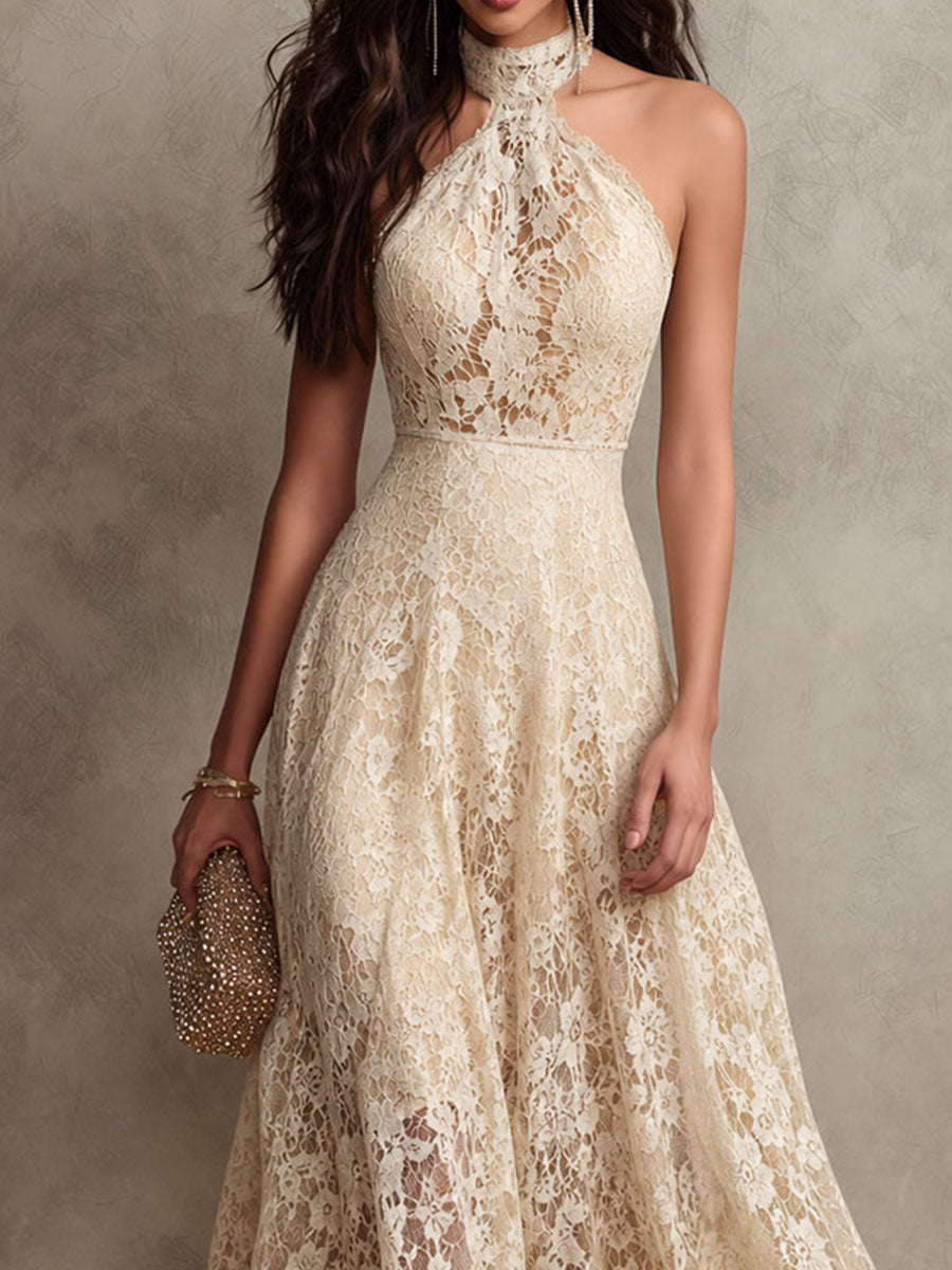 Valentina™ | Halter Evening Maxi Dress