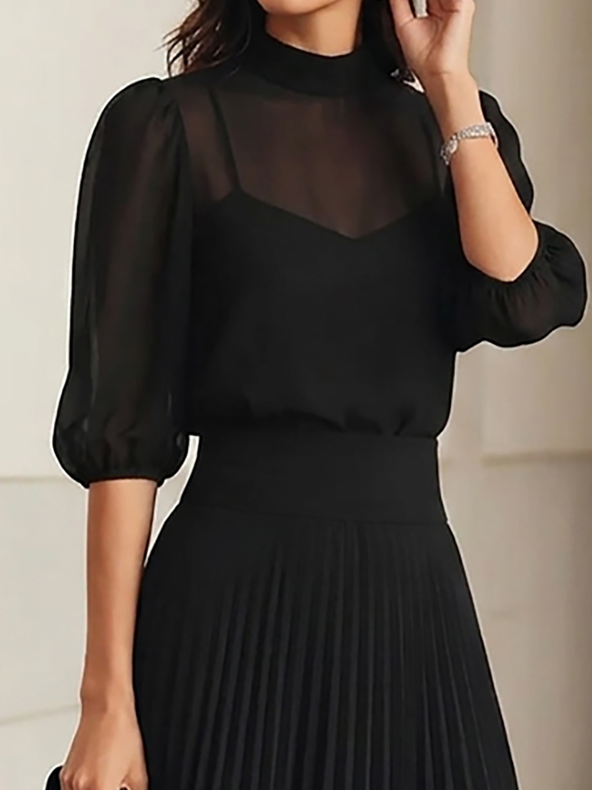 Klovette™ | Top & Pleated Midi Skirt Three-Piece Set