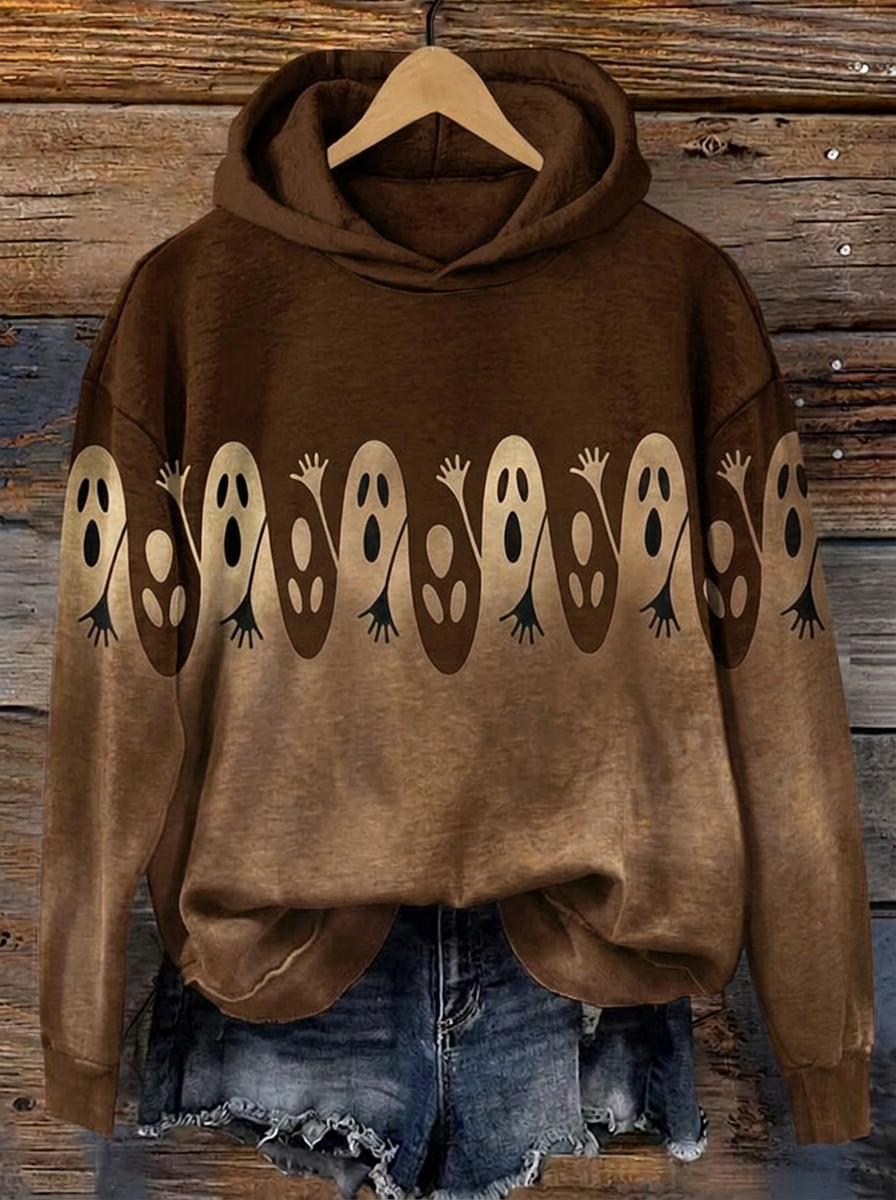 Women's Halloween Ghost Ombre Hoodie