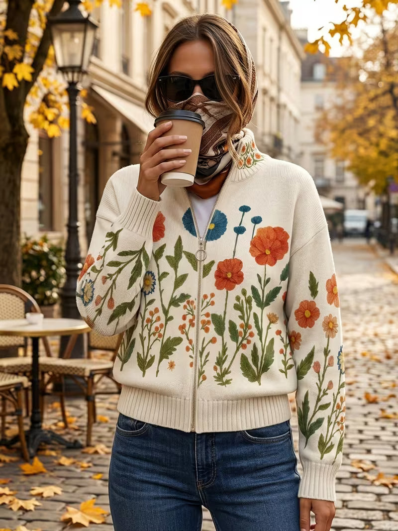 Wrenna™ | Wildflower Meadow Zip Cardigan
