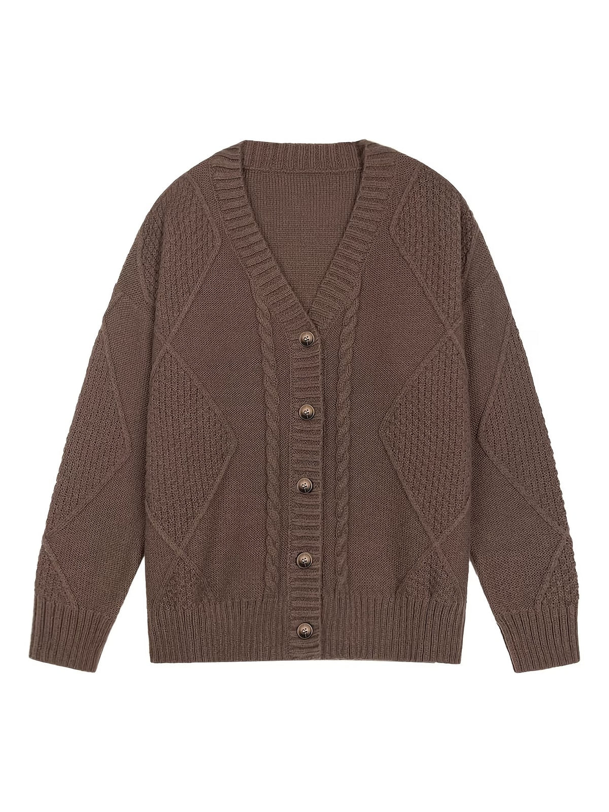 Cordula | Cable-Knit Gold Button Cardigan