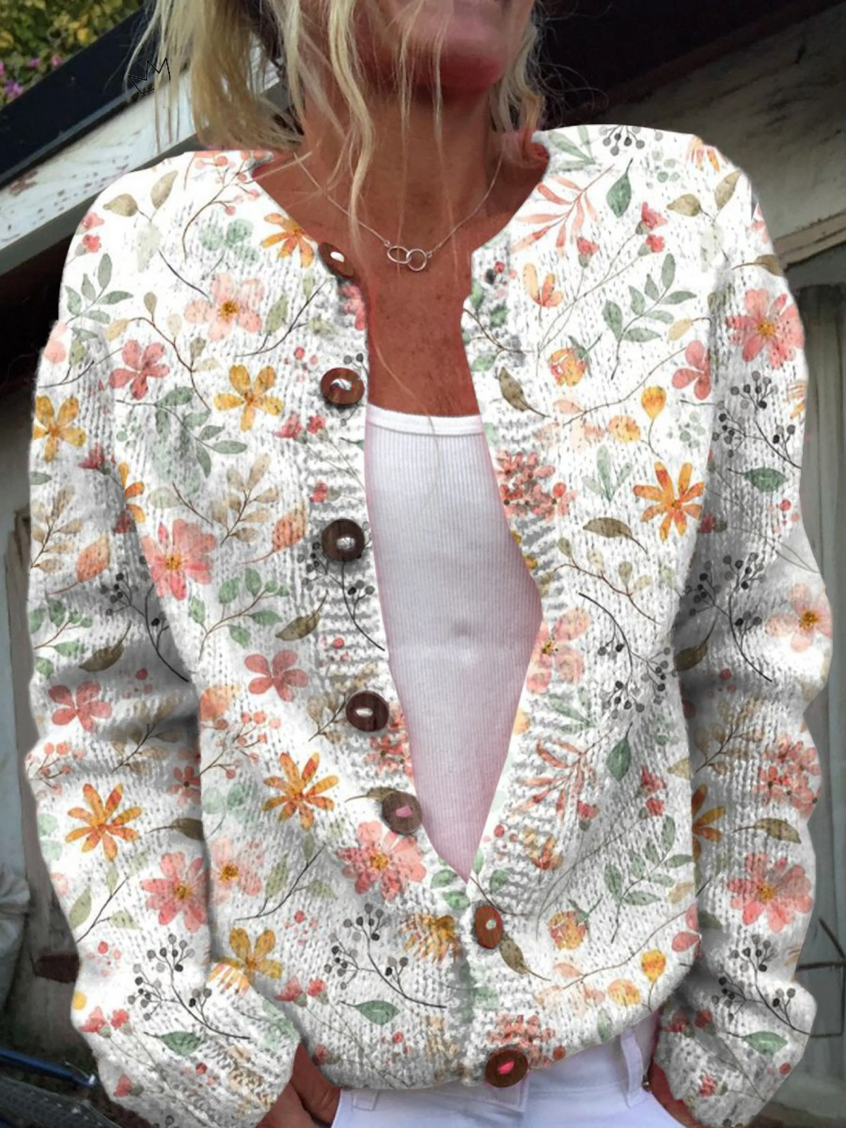 Trellis™ | Vintage Floral Knit Cardigan