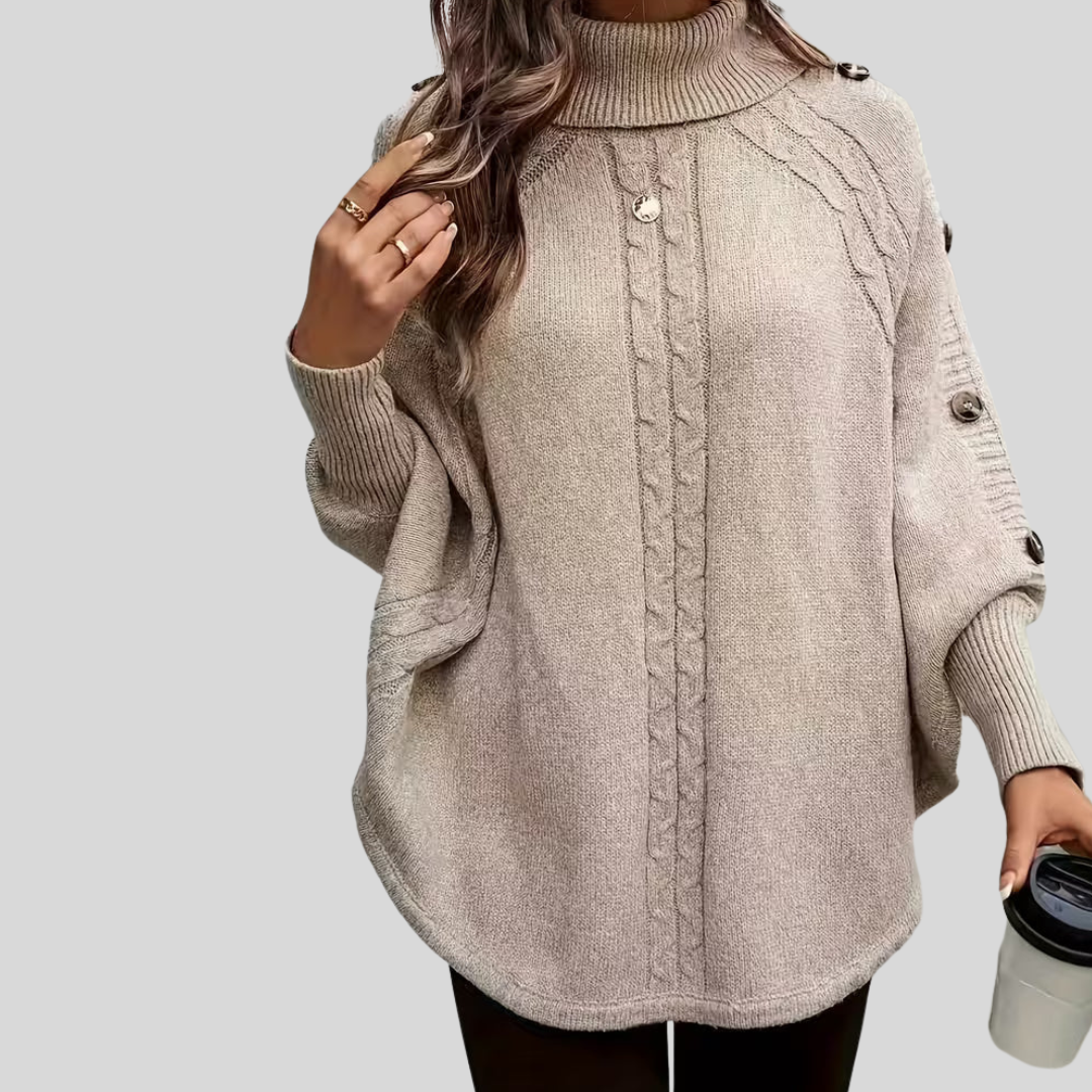 Norelle™ | High-Neck Cable-Knit Sweater