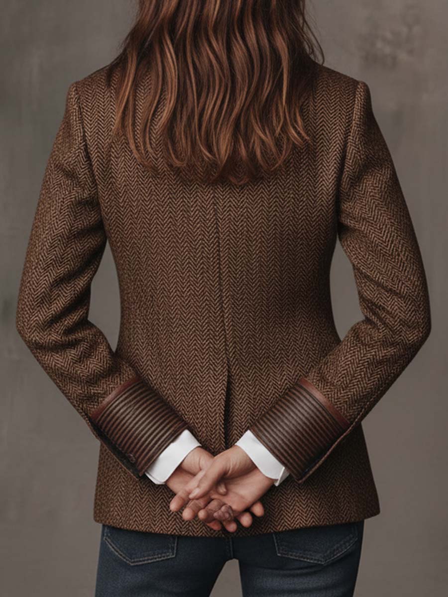 Henrietta™ | Herringbone Printed Panel Blazer