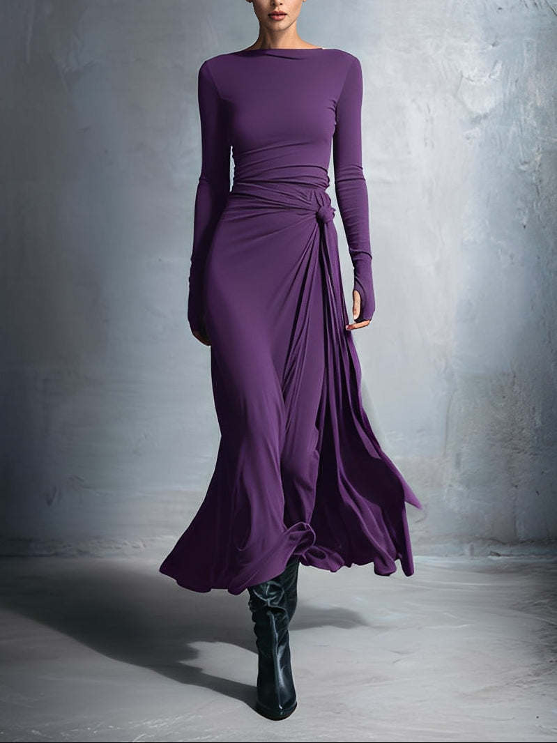 Mildred | Side-Knot Jersey Maxi Dress
