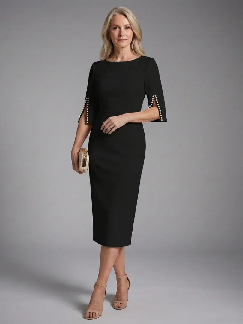 Deborah | Women's Split Sleeve Fitted Midi Dress