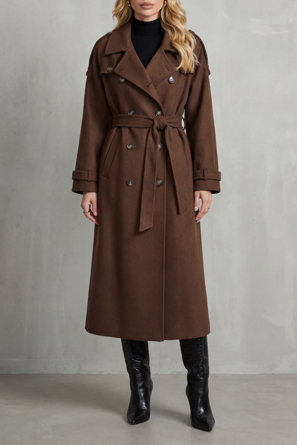 Women's Oversized Structure Wool Trench Coat