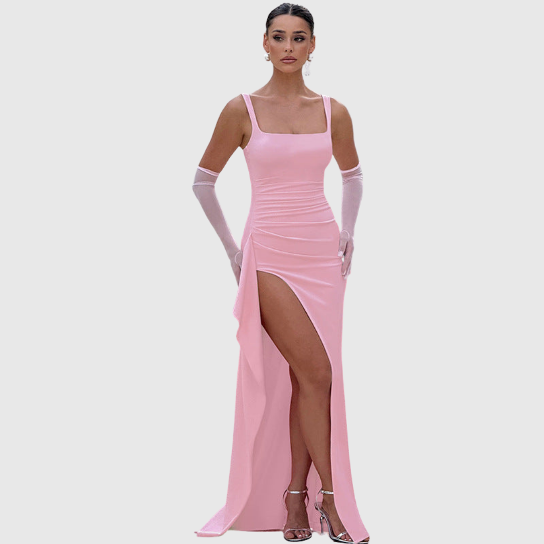 Elegant Formal Slip Maxi Dress With Open Back