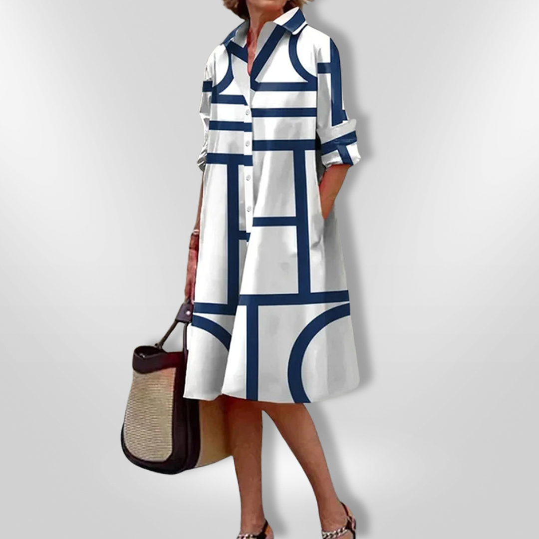 Doriane™ | Geometric Midi Dress