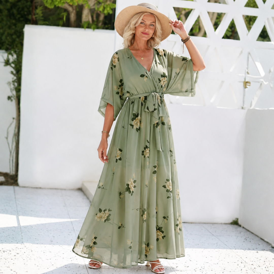 Marigold™ | Bohemian Kimono Wrap Maxi Dress