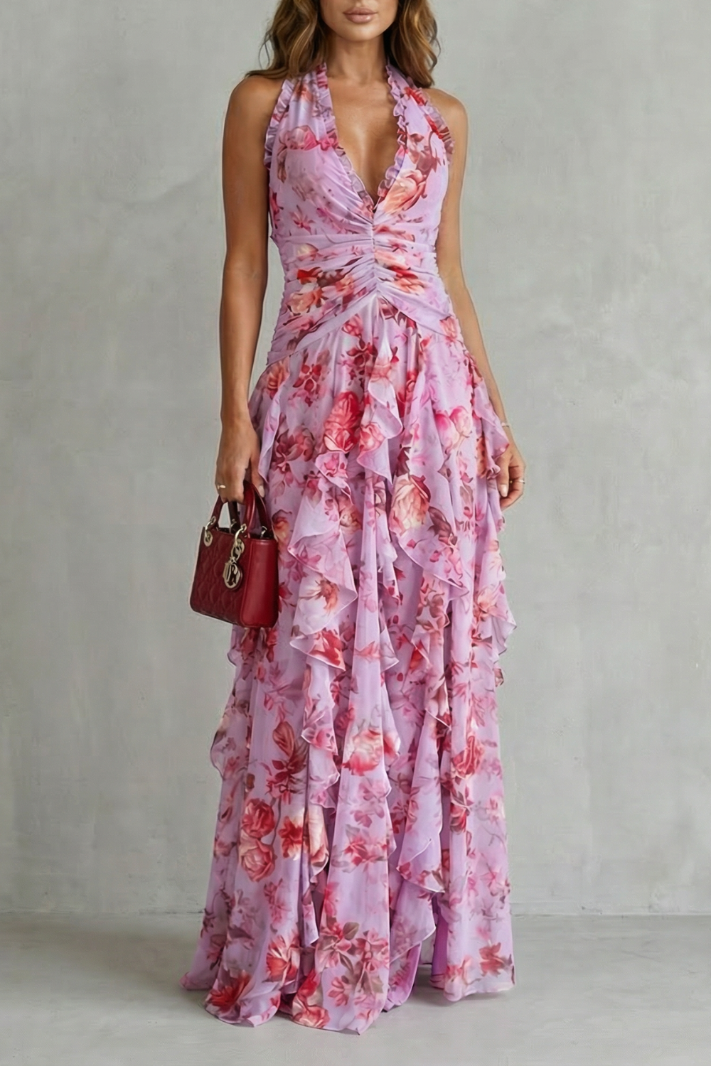 Orvaine™ | Elegant Long Halter Neck Dress