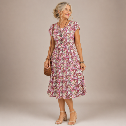 Daisy™ | Floral A-Line Midi Dress
