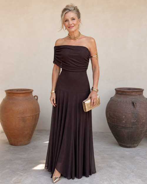 Octavia™ | Off-Shoulder Draped Maxi Dress