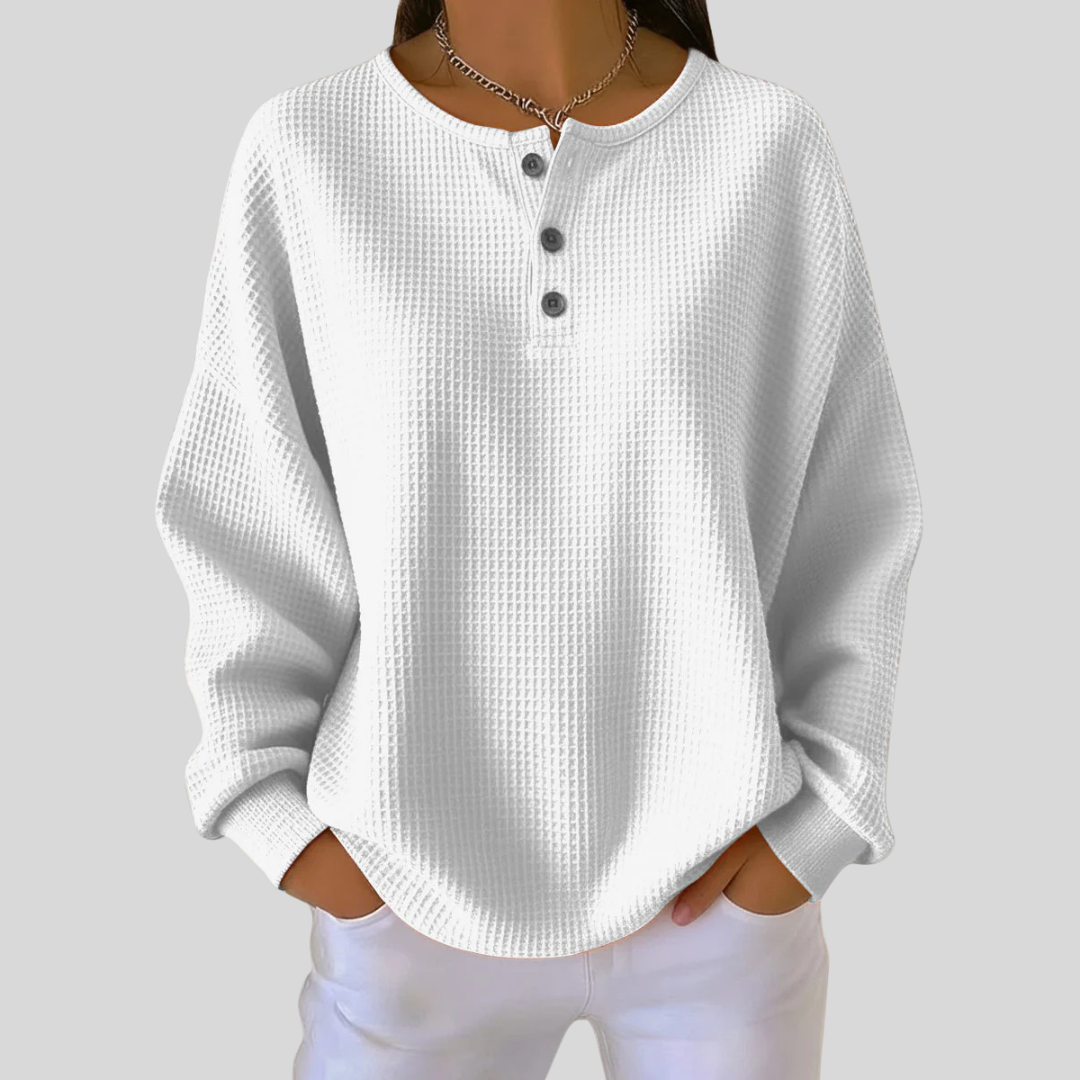 Nessa™ | Casual Henley Sweatshirt