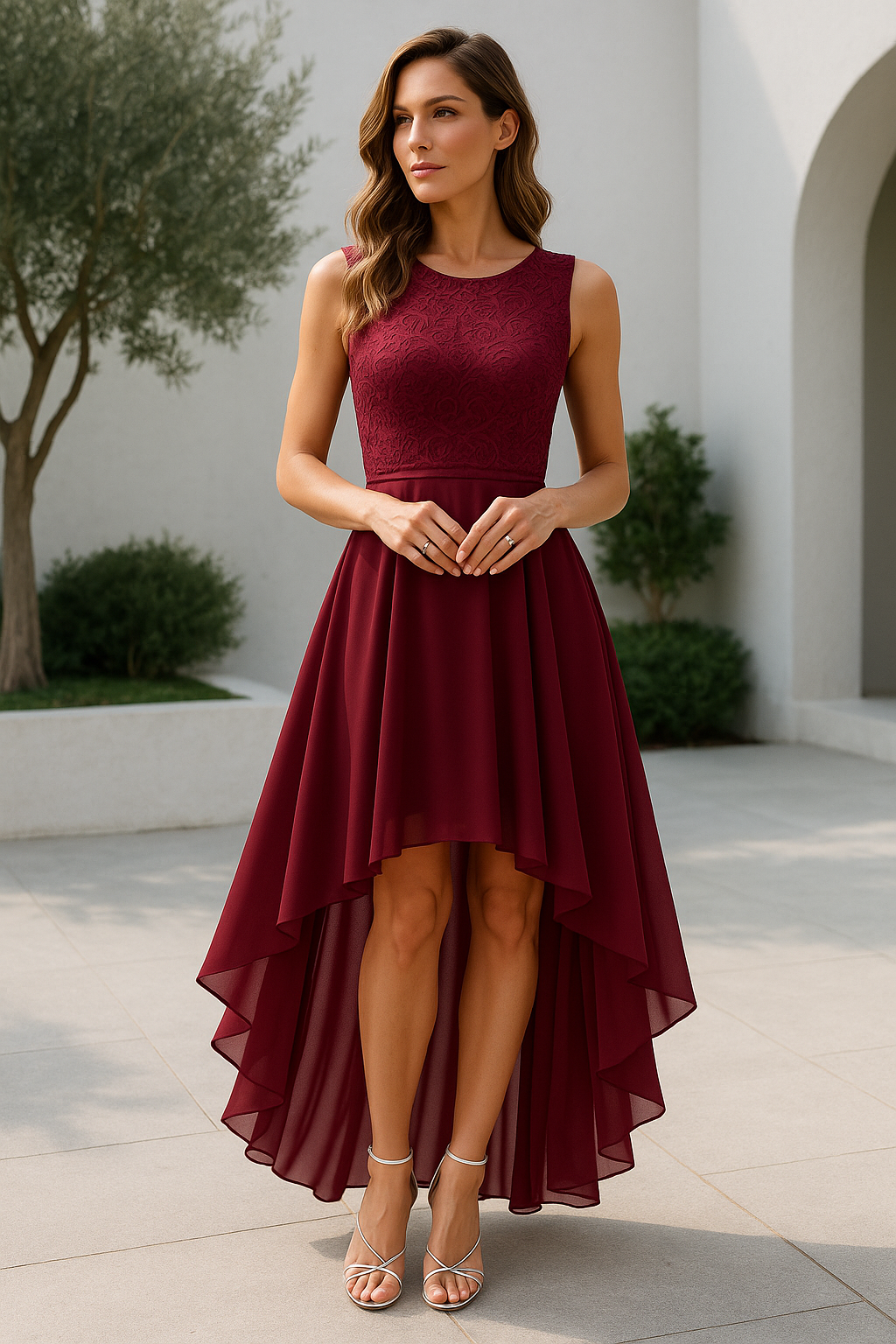 Women’s Wedding Guest High-Low Elegant Dress